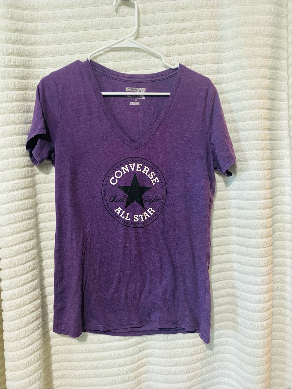 Converse Women’s Purple V-Neck All Star Logo Tee Shirt